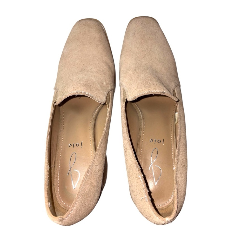 Joie Wevenly Suede Block Heel Biege/Tan Loafer Pumps Minimalist Women Size 8 - Picture 7 of 11